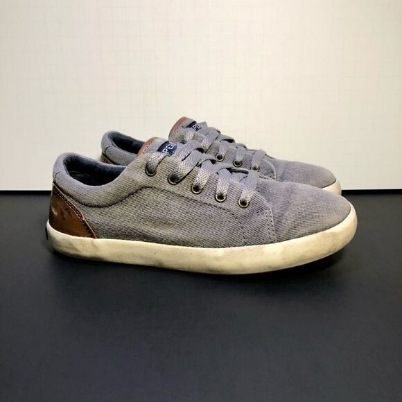 Boys SPERRY Top-Sider Tuck LTT Gray Lace Up Sneakers / Size 2M - Picture 1 of 9